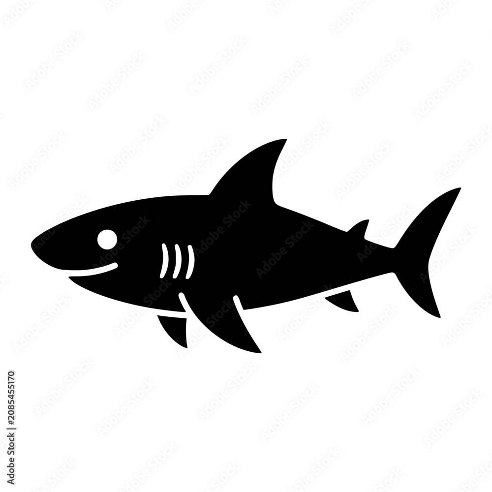 Fototapeta premium shark glyph icon