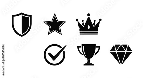 Foto Collection Of Black Silhouette Icons On White Background