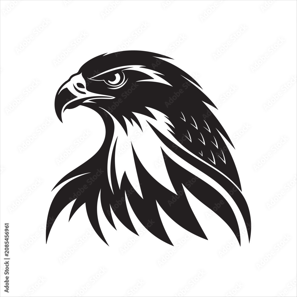 Fototapeta premium majestic falcon vector silhouette clip art abstract logo concept illustration 