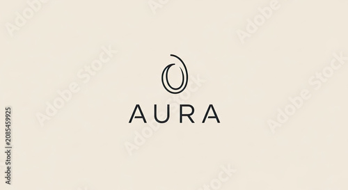 Minimalistic logo with a stylized letter 'O' and the word 'AURA'.