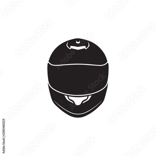 Black motorcycle helmet silhouette vector flat illustration design.Adobe Illustrator Artwork
