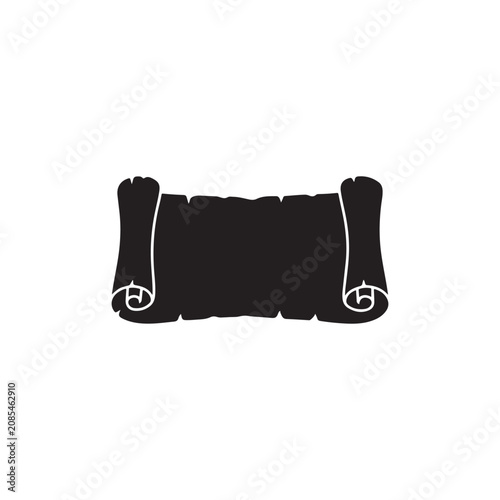 Old scroll paper silhouette vector flat illustration design.Adobe Illustrator Artwork