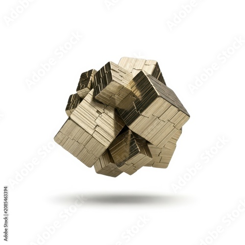 Abstract Geometric Design Floating in a Modern 3D Arrangement