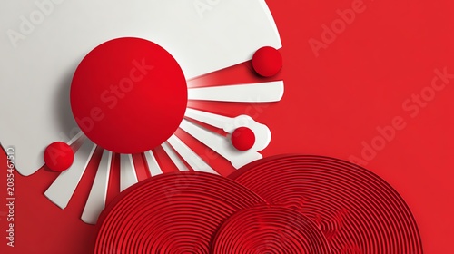 Abstract Japanese Sun Rays Background
