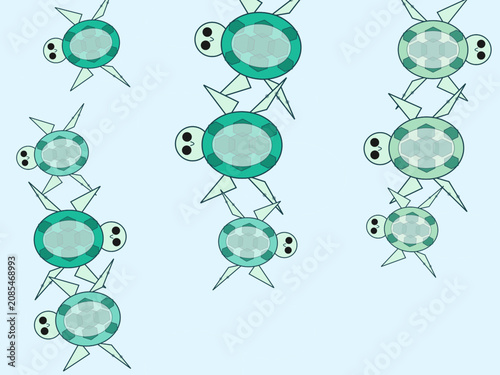 Bild auf Leinwand Tropical Sea Turtle Pattern Underwater Design