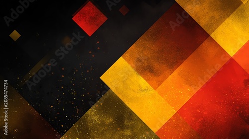 Abstract Geometric Background with Fiery Red and Golden Yellow Hues
