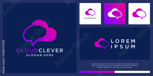 Foto Cloud clever logo design template