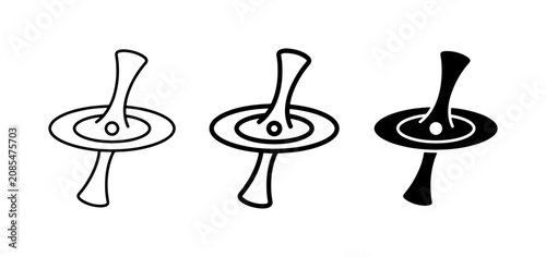 Black Hole Icons, Cosmic Event Horizon & Singularity Vector Graphics, Space & Science Symbols