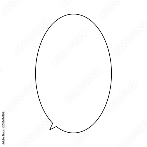Tableau sur toile メッセージやセリフに使えるシンプルなふきだし_縦丸