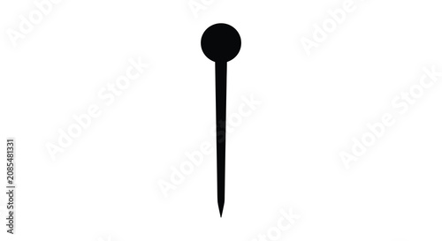 Photos Push pin silhouette against a white background simple black graphic