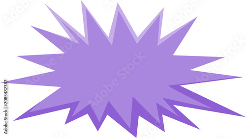 Purple layered starburst graphic with jagged edges flat vector promotional burst