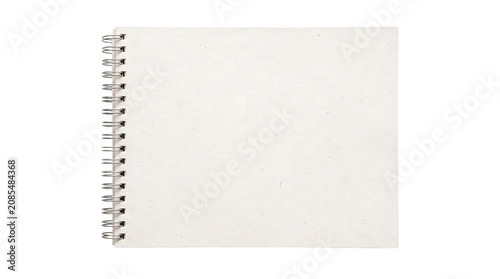 Blank Craft Paper Spiral Notebook Top View on Transparent Background