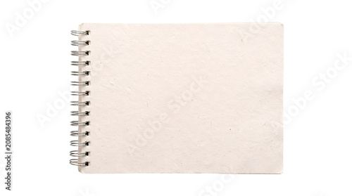 White Textured Recycled Paper Spiral Sketchbook Mockup Over Transparent Background