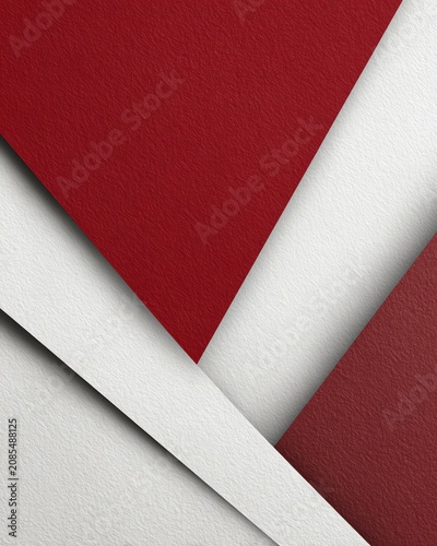 Abstract Geometric Red and White Paper Overlap Background