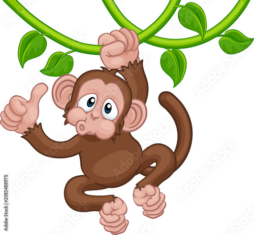 A monkey cartoon character ...
