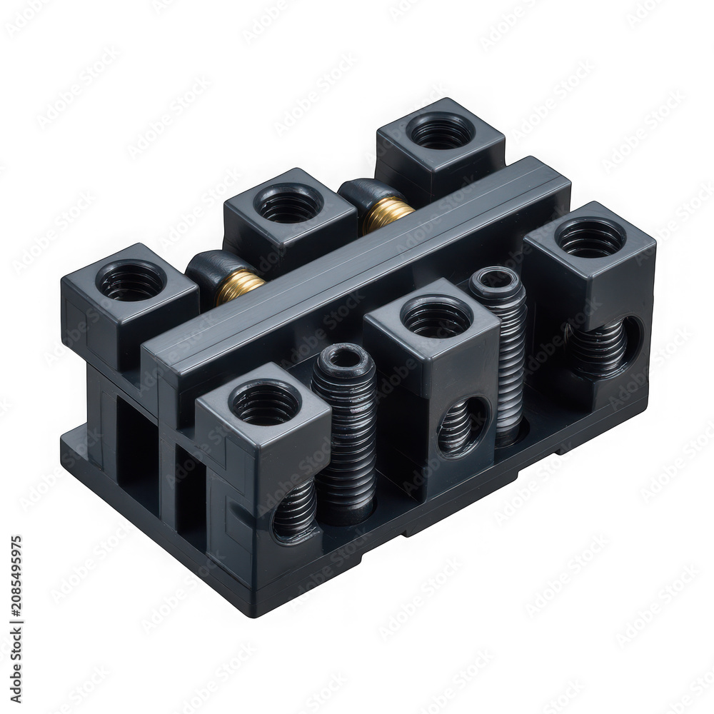 Obraz premium Black lego connector block with studs