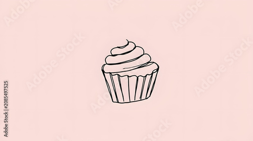 a delicious cupcake with pink colour background