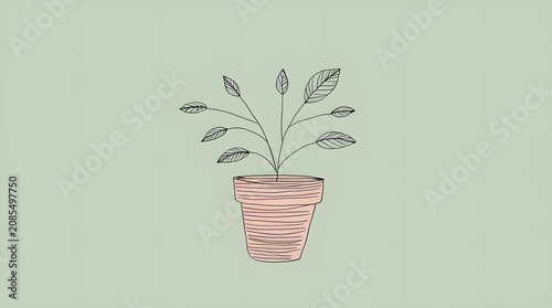 a growing plant with pot