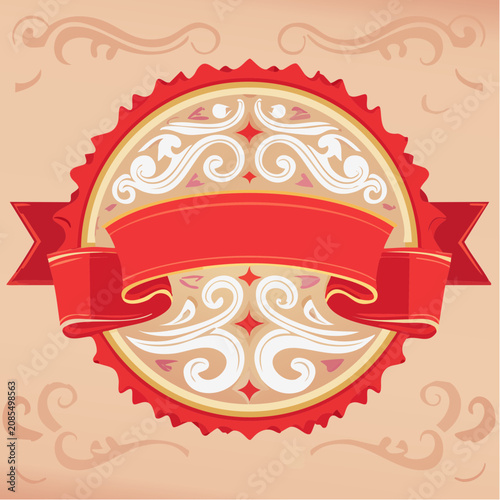 Decorative Swirl Circle Emblem