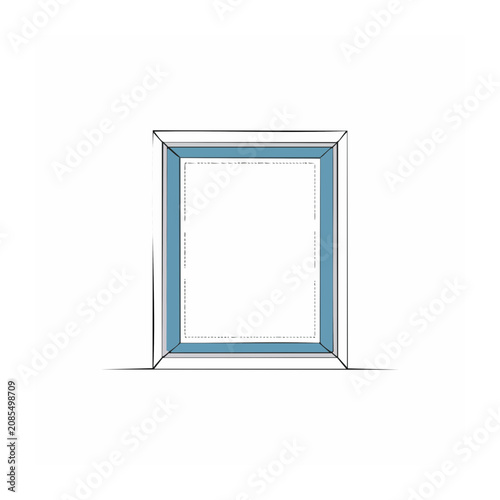 Light blue picture frame vector illustration