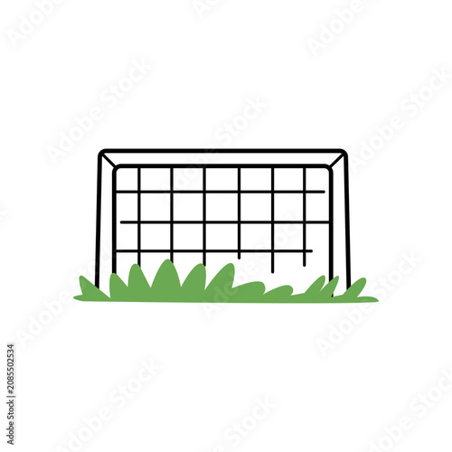 Vector image of a soccer goal in doodle style. Used in games, design for textiles
