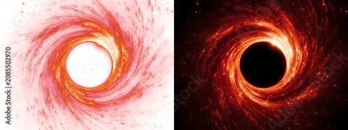 Fotografía Black hole reveals a blazing orange cosmic vortex for PNG, Transparent and Black