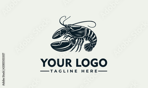 Detailed Lobster Vector Logo Illustration for Premium Seafood Restaurant Branding and Graphic Design