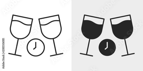 Happy Hour Icon represents discounted drinks and social gatherings at bars and restaurants.