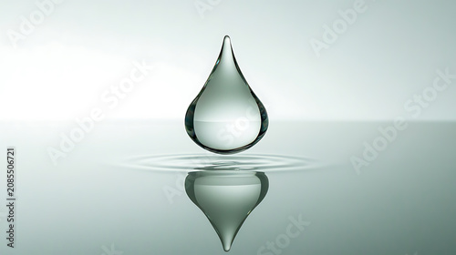Water drop ripple effect, transparent fluid, macro detail