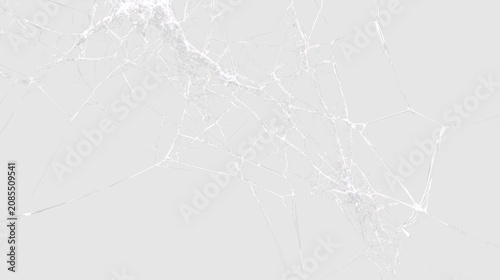 Fotografie Transparent web structure with lines and shapes showing a network pattern in det