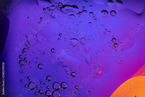 Abstract oil and water mix creating vibrant texture