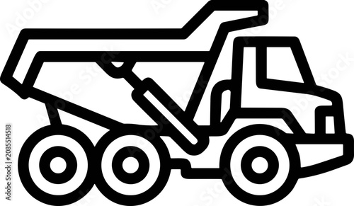 Tableau sur toile Heavy Duty Dump Truck Icon - Construction Vehicle Vector Art