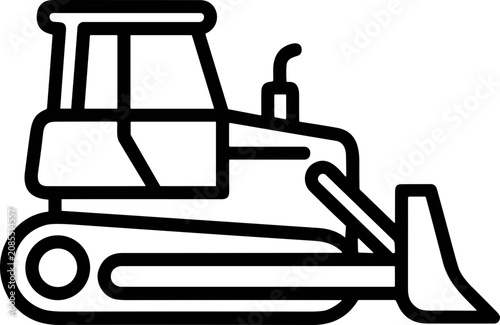 Фотография Bulldozer icon vector illustration