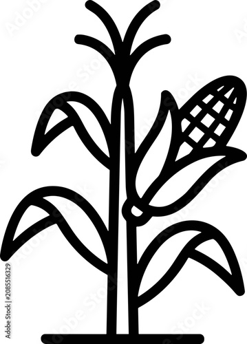 Foto Stylized Corn Stalk Icon Vector Illustration