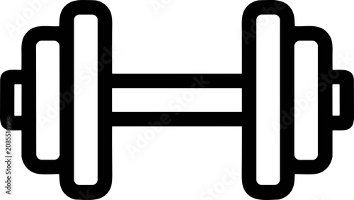 Simple dumbbell icon for fitness and weightlifting, clean gym equipment vector graphic.