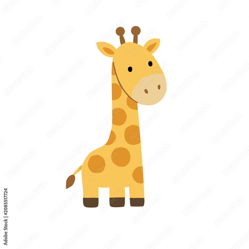 Obraz premium cute giraffe illustration hand drawn, scandinavian nursery