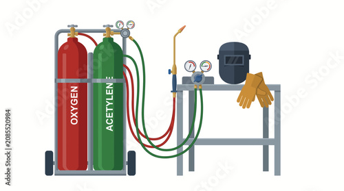 Canvastavla Industrial Gas Welding Equipment and Oxygen Acetylene Setup