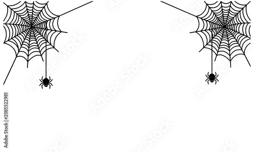 Halloween spider web clip art with spiders for decorations
