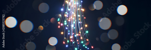 Colorful LED Light Display with Bokeh Effect in Dark Setting