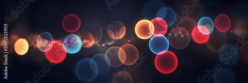 Close-up of Colorful Bokeh Lights with Abstract Background