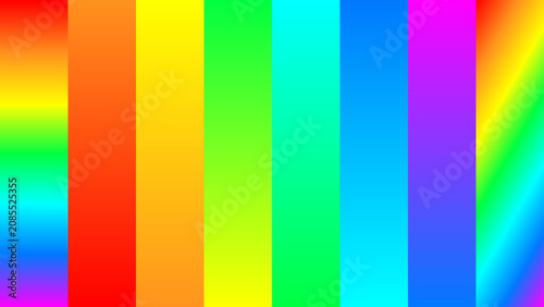 Set of vibrant neon rainbow gradients vector palettes. Collection of colorful spectrum gradient swatches with linear vertical stripes for graphic design UI elements. Editable EPS