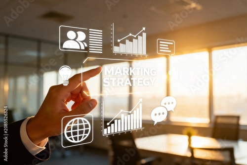 Businessman Interacting with Digital Marketing Strategy