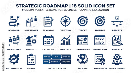 Icons display strategic roadmaps.