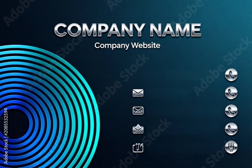 Professional Business Card Design with Blue Circles