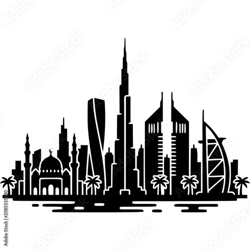 Dubai Cityscape Icon Vector