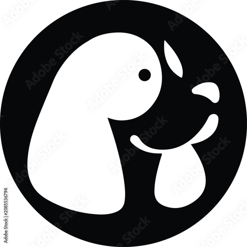 Stylized Dog Head Silhouette Logo