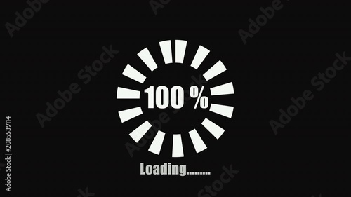 A white loading spinner is displayed above the word 