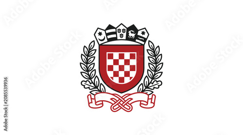 Konstfotografi Croatian Coat of Arms Emblem with Laurel Wreath and Ribbon
