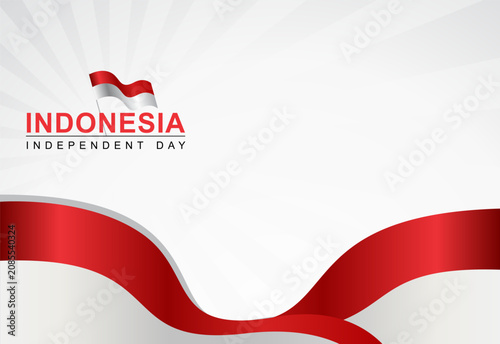 Red and White Indonesia Flag Background for 17 August
