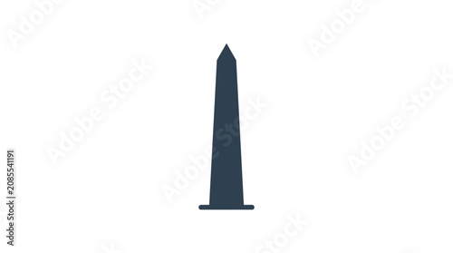 Foto Minimalist silhouette icon of a tall obelisk monument isolated on a white background